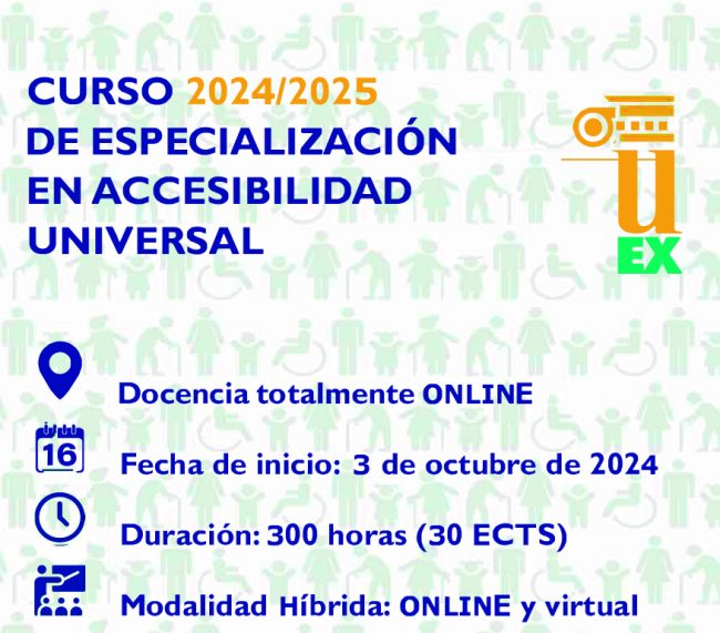La Universidad de Extremadura abre la preinscripción en el II Curso de especialización en accesibilidad universal