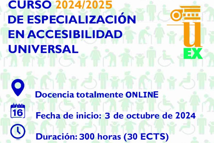 La Universidad de Extremadura abre la preinscripción en el II Curso de especialización en accesibilidad universal