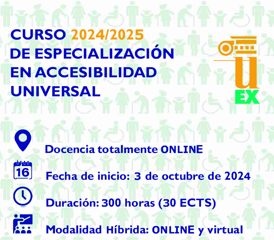 La Universidad de Extremadura abre la preinscripción en el II Curso de especialización en accesibilidad universal