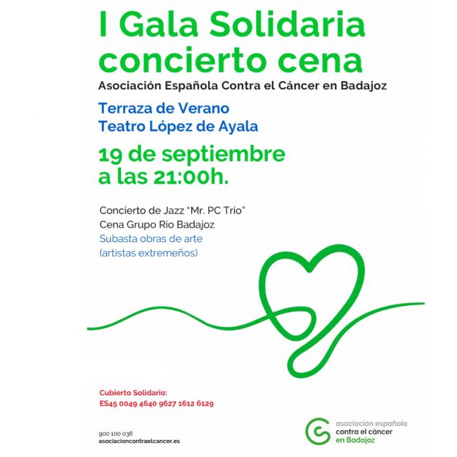 Badajoz acogerá en septiembre una gala solidaria de la Asociación Española contra el Cáncer