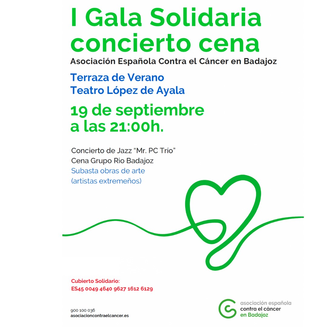 Badajoz acogerá en septiembre una gala solidaria de la Asociación Española contra el Cáncer