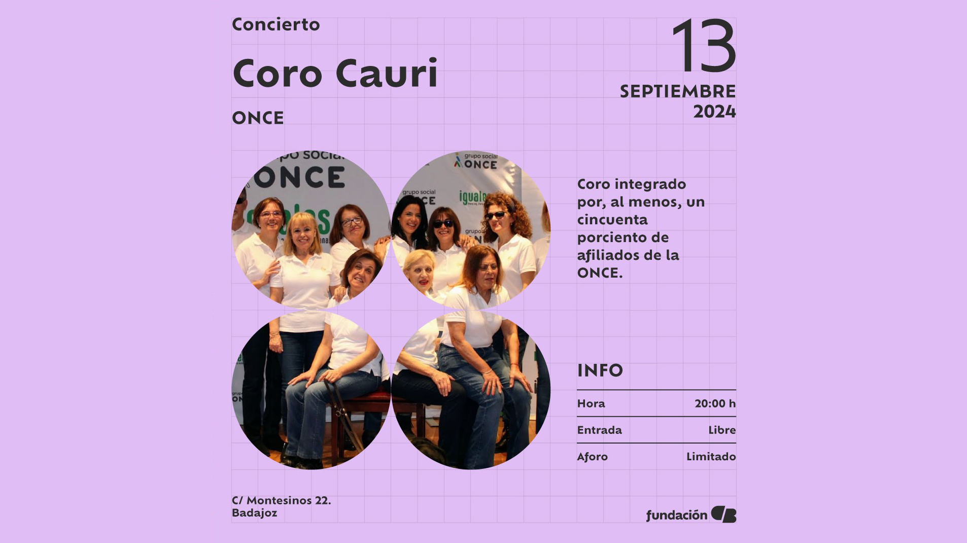 20240912_musica_fundacioncb El Coro Cauri de la ONCE ofrece un concierto gratuito el viernes 13 de septiembre en Badajoz