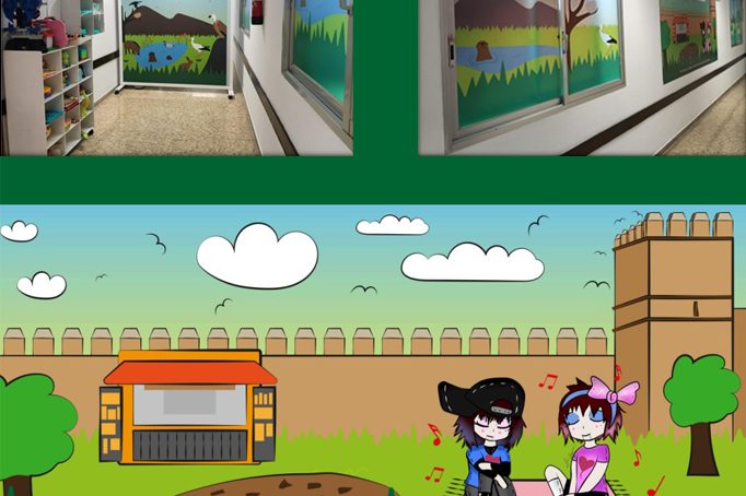 Los dibujos de la joven Lucía Schlegel Alba acompañan a los niños hospitalizados en el Materno Infantil de Badajoz