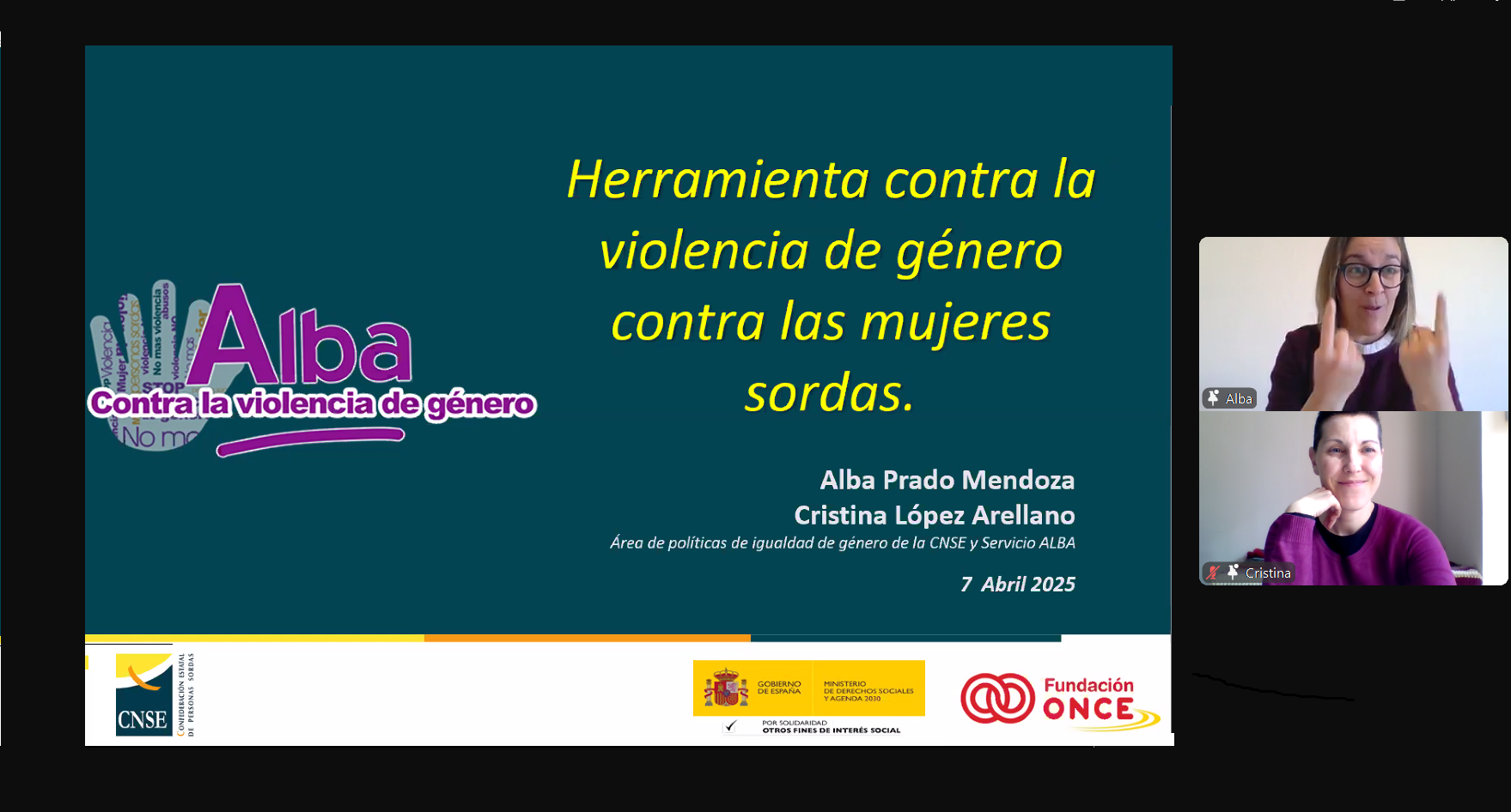 20250415_asociaciones_cnse Un webinario aborda el asesoramiento de mujeres sordas víctimas de violencia de género
