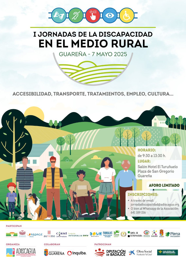 Adiscagua celebra el 7 de mayo en Guareña una jornada sobre discapacidad en el medio rural