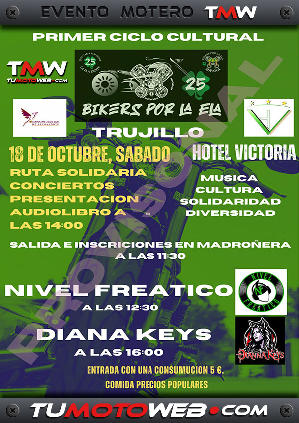 'Bikers por la ELA' visitará Trujillo el 18 de octubre