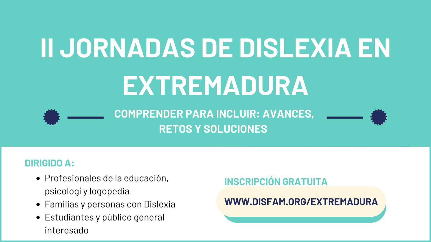 Badajoz acoge el 25 de octubre la II Jornada de dislexia de Extremadura