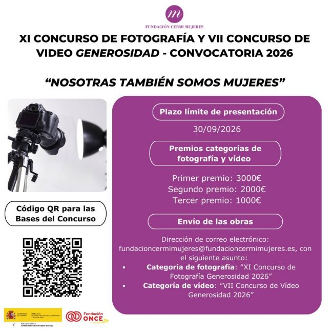 Fundación Cermi Mujeres convoca el XI Concurso de fotografía y VII de vídeo 'Generosidad'