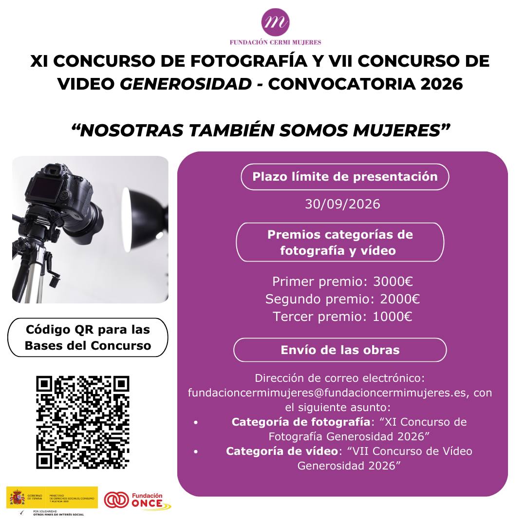 Fundación Cermi Mujeres convoca el XI Concurso de fotografía y VII de vídeo 'Generosidad'