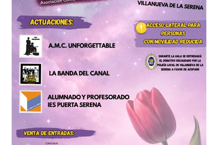 La Asociación Comarcal de Parkinson de Villanueva de la Serena conmemora la Semana del Párkinson, que culminará con la III Gala Benéfica Acopark