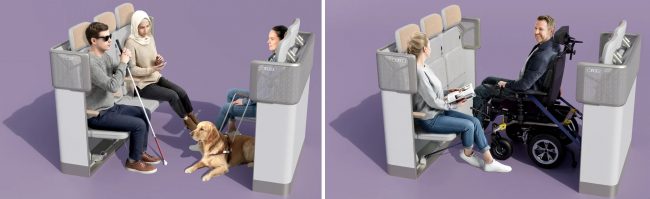 Airbus presenta un nuevo espacio para que las personas con discapacidad viajen en avión en su propia silla de ruedas
