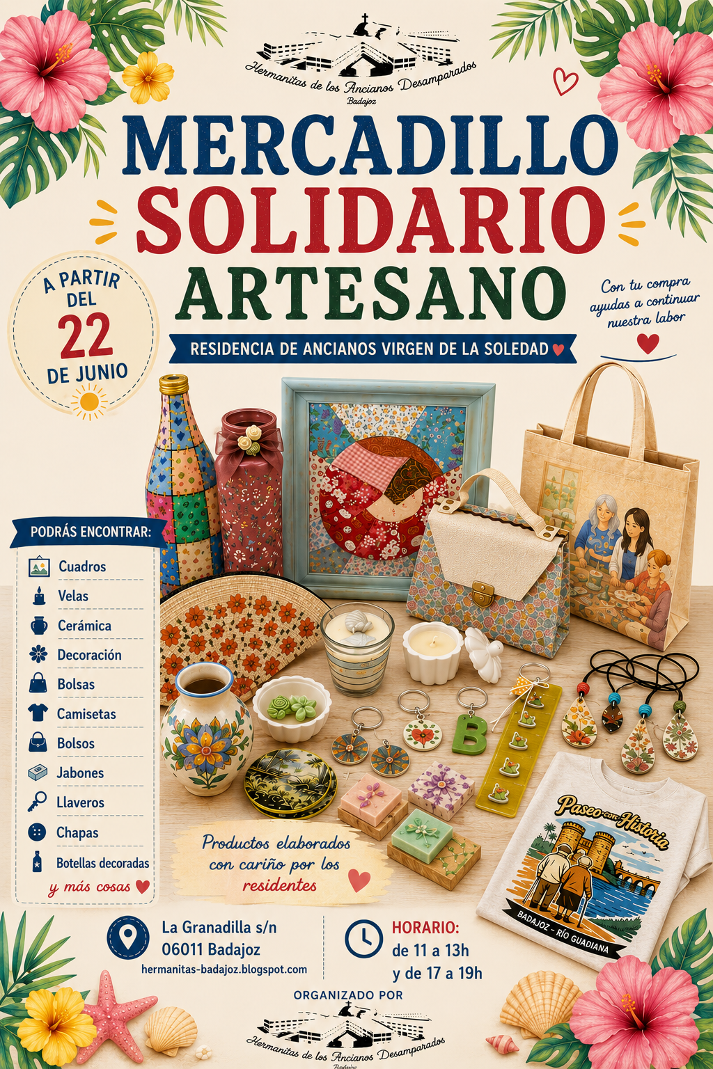La Residencia Virgen de la Soledad organiza un mercadillo solidario con creaciones de sus residentes