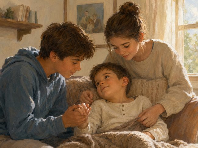 Los hermanos que también aprenden a cuidar