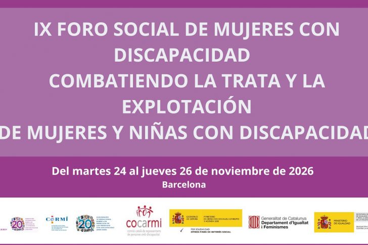20260829_foro_cermimujeres Barcelona acogerá el IX Foro Social de Mujeres con Discapacidad