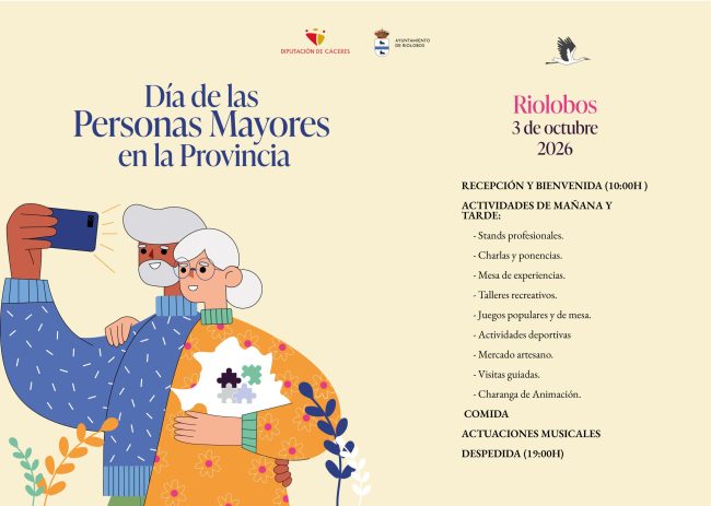 La Diputación de Cáceres celebrará en Riolobos el 3 de octubre el primer Día de las Personas Mayores