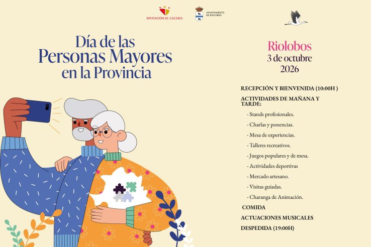 La Diputación de Cáceres celebrará en Riolobos el 3 de octubre el primer Día de las Personas Mayores