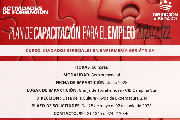 Granja de Torrehermosa acoge el curso formativo 'Cuidados especiales en enfermería geriátrica'