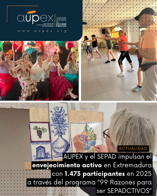 El programa del SEPAD y Aupex '99 razones para ser SEPADCTIVOS' moviliza a más de 1.400 personas mayores en 2025