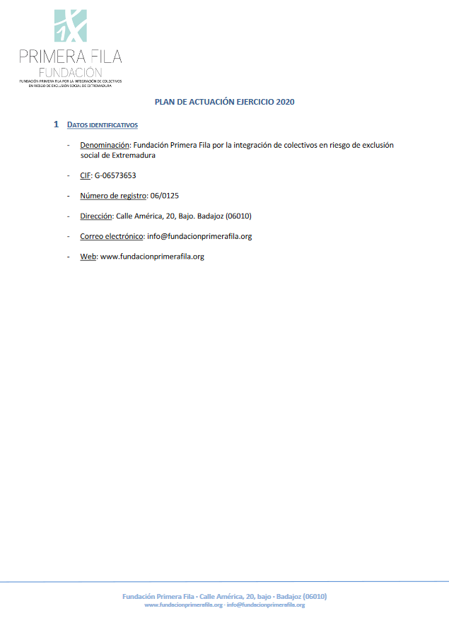 Plan de actuación 2020. Formato PDF (nueva ventana)