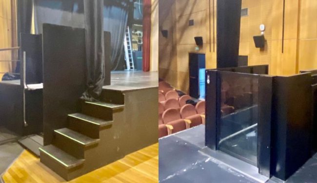 La Sala Capitol de Cáceres instala un elevador en su escenario para personas con movilidad reducida