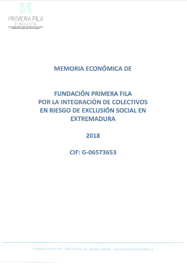 Memoria económica 2018. Formato PDF (nueva ventana)